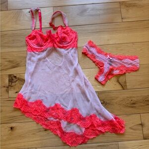 Pink & coral lingerie dress